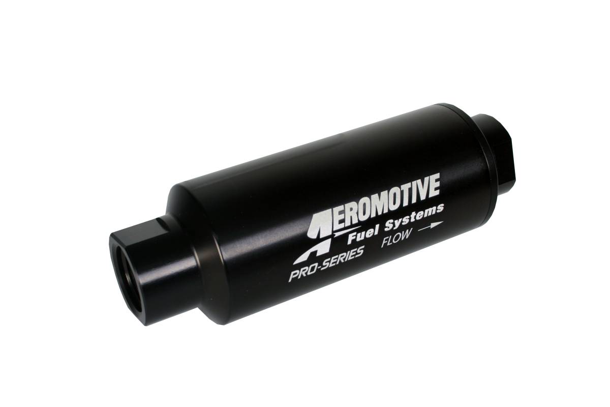 Aeromotive - Aeromotive Filter In-Line 100-Micron Stainless Mesh Element ORB-12 Port Black Hardcoat Pro-Series 2-1/2" OD - Image 1