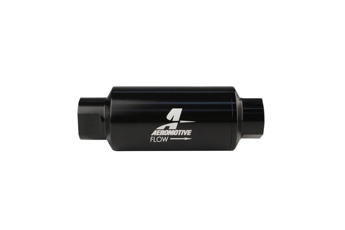 Aeromotive - Aeromotive Filter In-Line 10-Micron Fabric Element ORB-10 Port Bright-Dip Black 2" OD - Image 1