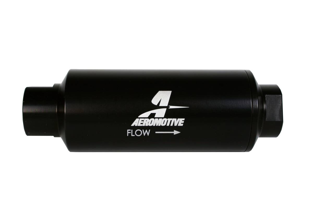 Aeromotive - Aeromotive Filter In-Line 10-Micron Microglass Element ORB-12 Port Black Hard-Coat Marine 2-1/2" OD - Image 1