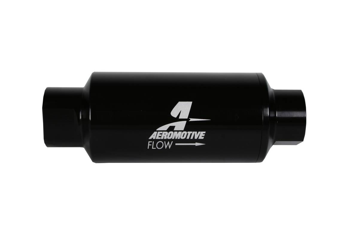 Aeromotive - Aeromotive Filter In-Line 10-Micron Microglass Element ORB-10 Port Bright-Dip Black 2" OD - Image 1