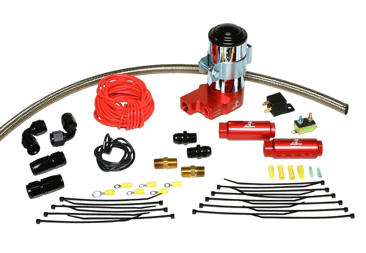 Aeromotive - Aeromotive SS Series Fuel Pump Kit (includes P/N 11203 fuel pump hose hose ends fittings filters and wiring kit). (regulator not included) - 17122 - Image 1