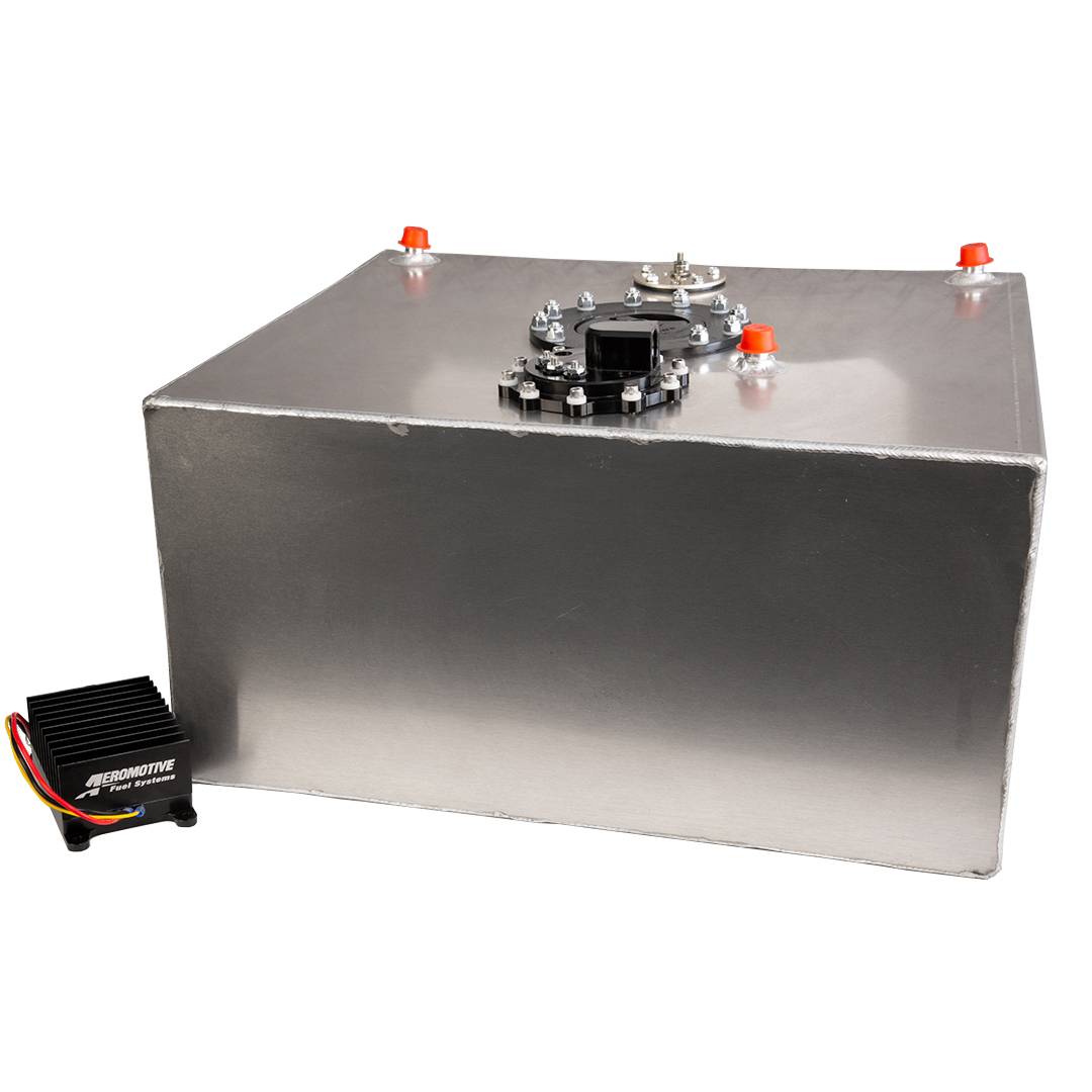 Aeromotive - Aeromotive Stealth 15-Gallon Fuel Cell with Integrated A1000 Variable Speed Brushless Fuel Pump - 90 Degree Outlet (Includes Pre-Pump Fuel Filter) - Image 1