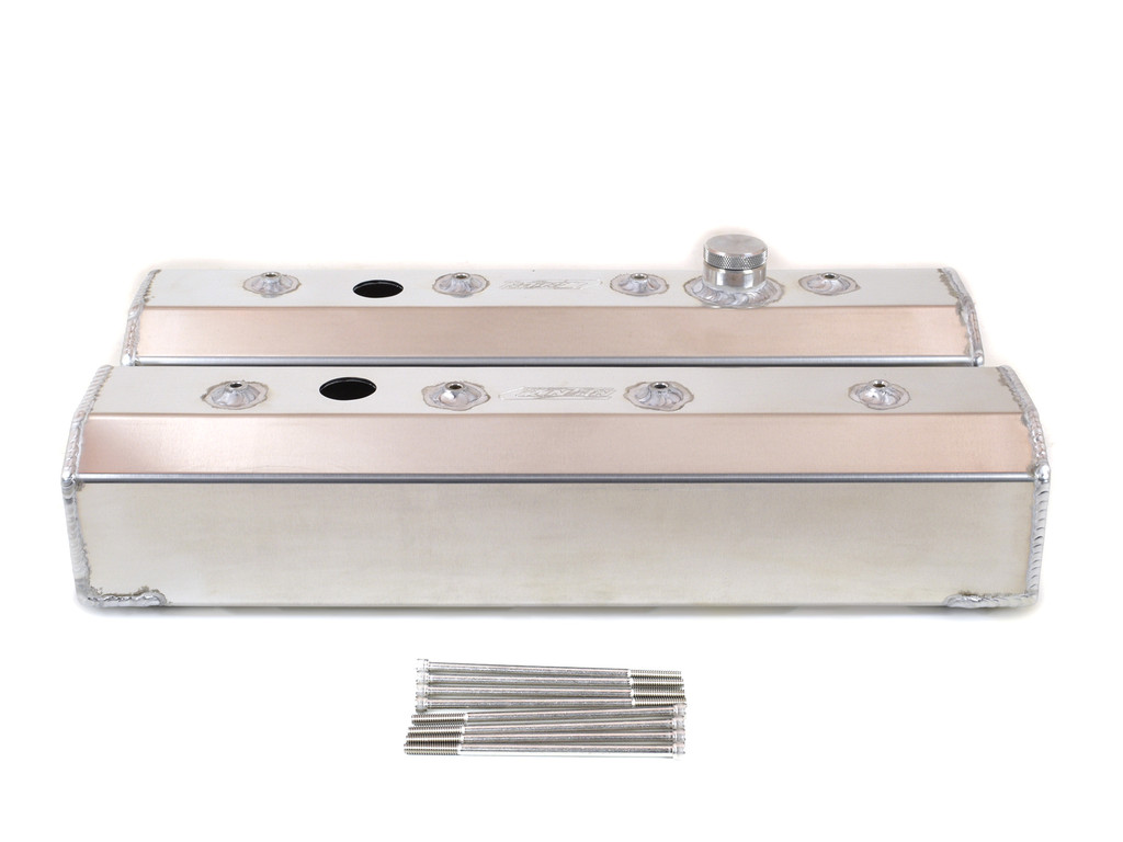 Canton Racing Products - Canton Chevy SBC Fabricated Aluminum Tall Valve Covers W/ Fill & PCV - Image 1