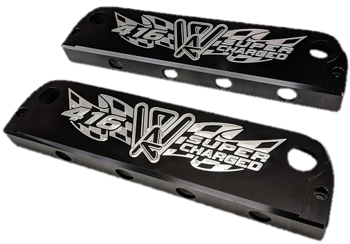 Wegner Automotive - Wegner LS Billet Aluminum Long Valve Covers W/ Coil Cover - Black - Image 1