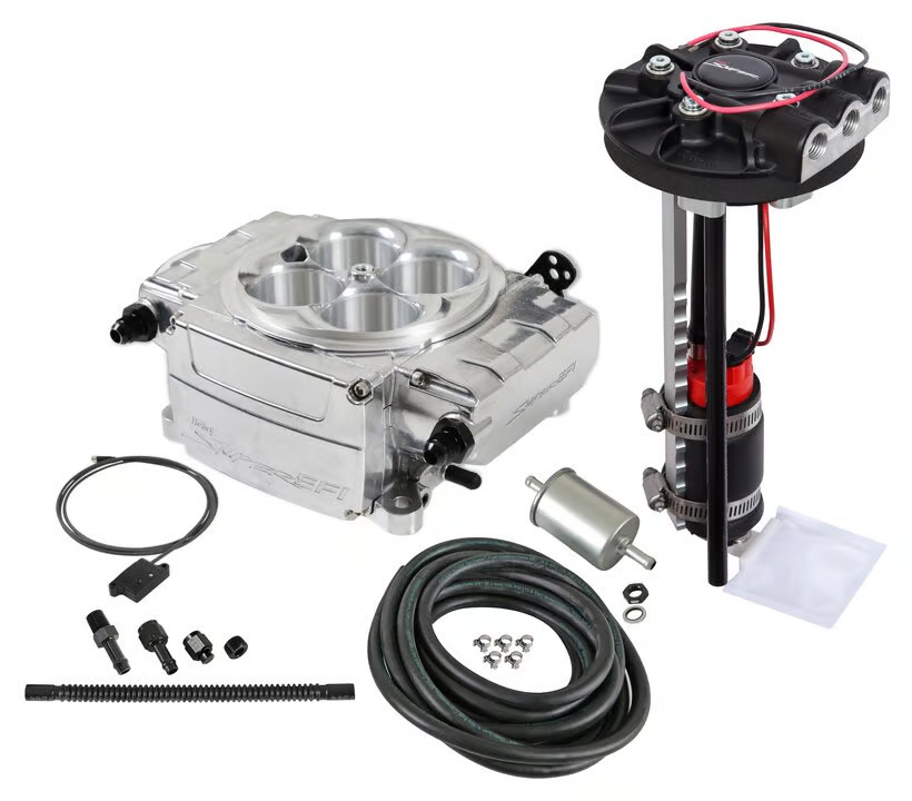 Holley - Holley Sniper 2 EFI 4BBL Throttle Body Fuel Injection Kit W/ Bluetooth Module & Universal Drop-In Module - Polished - Image 1