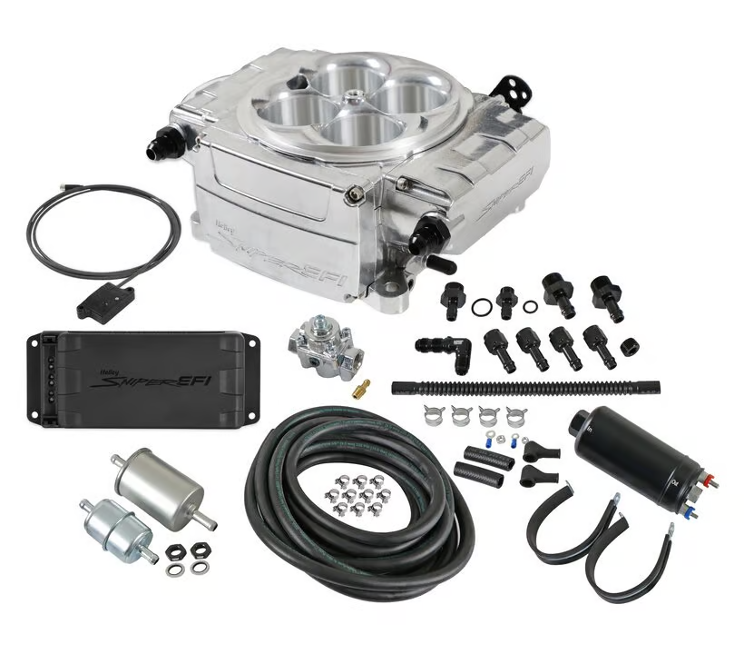 Holley - Holley Sniper 2 EFI 4BBL Throttle Body Fuel Injection Kit W/ Bluetooth Module, PDM & Master Fuel System - Polished - Image 1