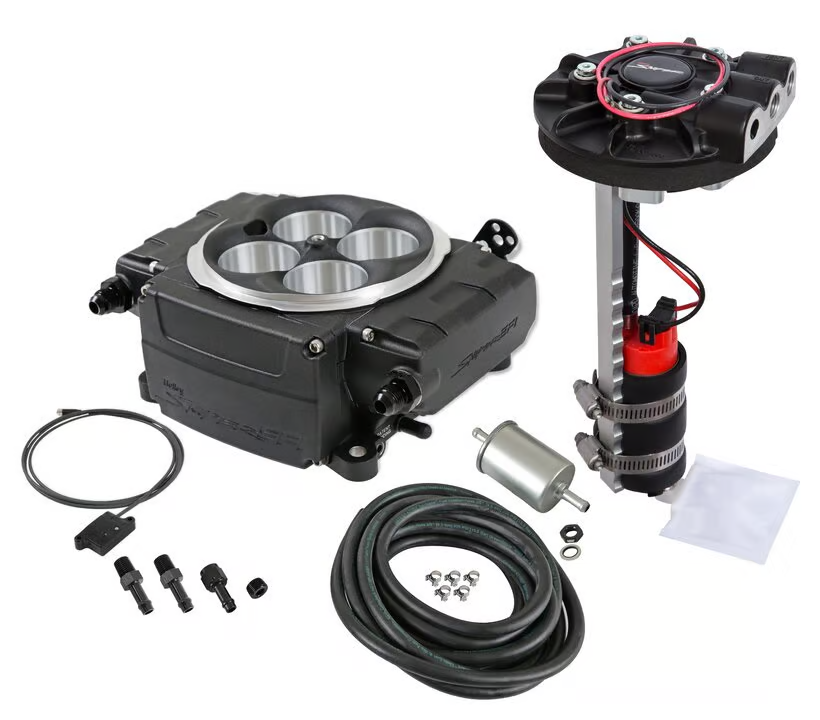 Holley - Holley Sniper 2 EFI 4BBL Throttle Body Fuel Injection Kit W/ Bluetooth Module & Universal Returnless Drop-In Module - Black - Image 1