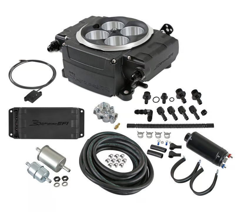 Holley - Holley Sniper 2 EFI 4BBL Throttle Body Fuel Injection Kit W/ Bluetooth Module, PDM & Master Fuel System - Black - Image 1