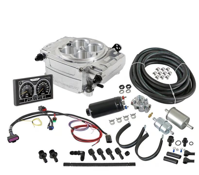 Holley - Holley Sniper 2 EFI 4BBL Throttle Body Fuel Injection Kit W/ 5" Handheld & Master Fueling System - Polished - Image 1