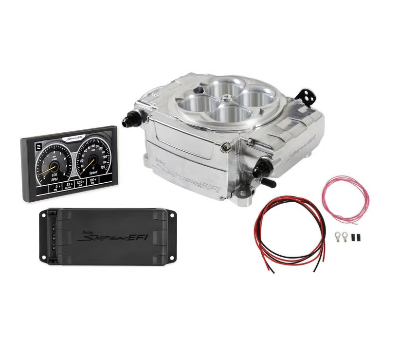 Holley - Holley Sniper 2 EFI 4BBL Throttle Body Fuel Injection Kit W/ 5" Handheld & PDM - Polished - Image 1