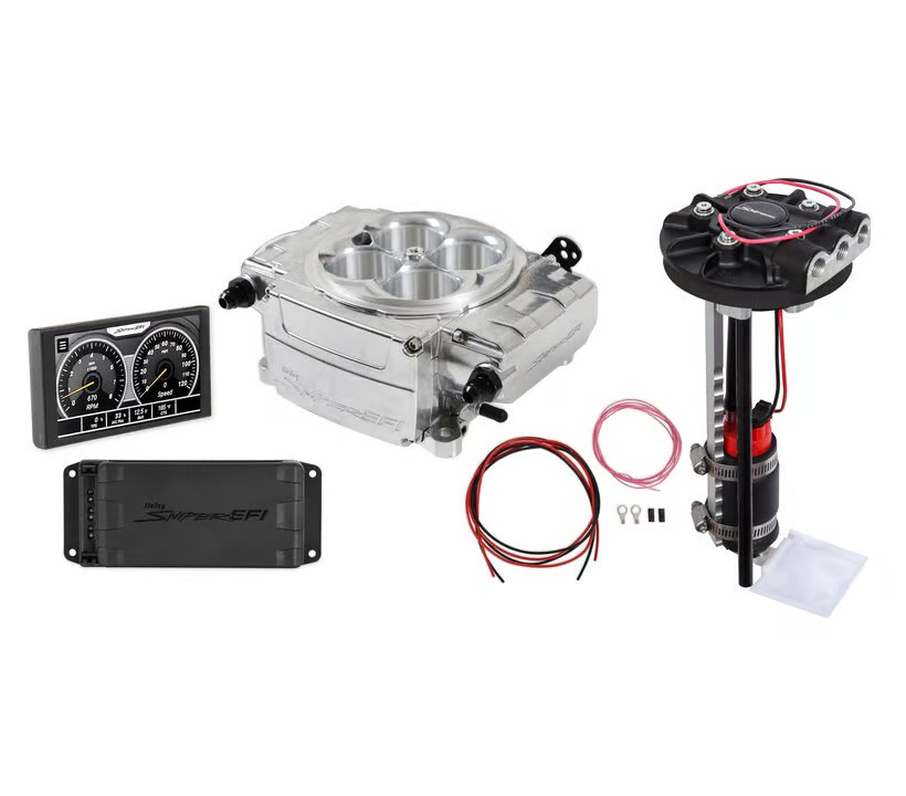 Holley - Holley Sniper 2 EFI 4BBL Throttle Body Fuel Injection Kit W/ 5" Handheld, PDM & Universal Returnless Drop-In Module - Polished - Image 1