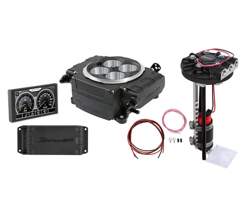 Holley - Holley Sniper 2 EFI 4BBL Throttle Body Fuel Injection Kit W/ 5" Handheld, PDM & Universal Returnless Drop-In Module - Black - Image 1