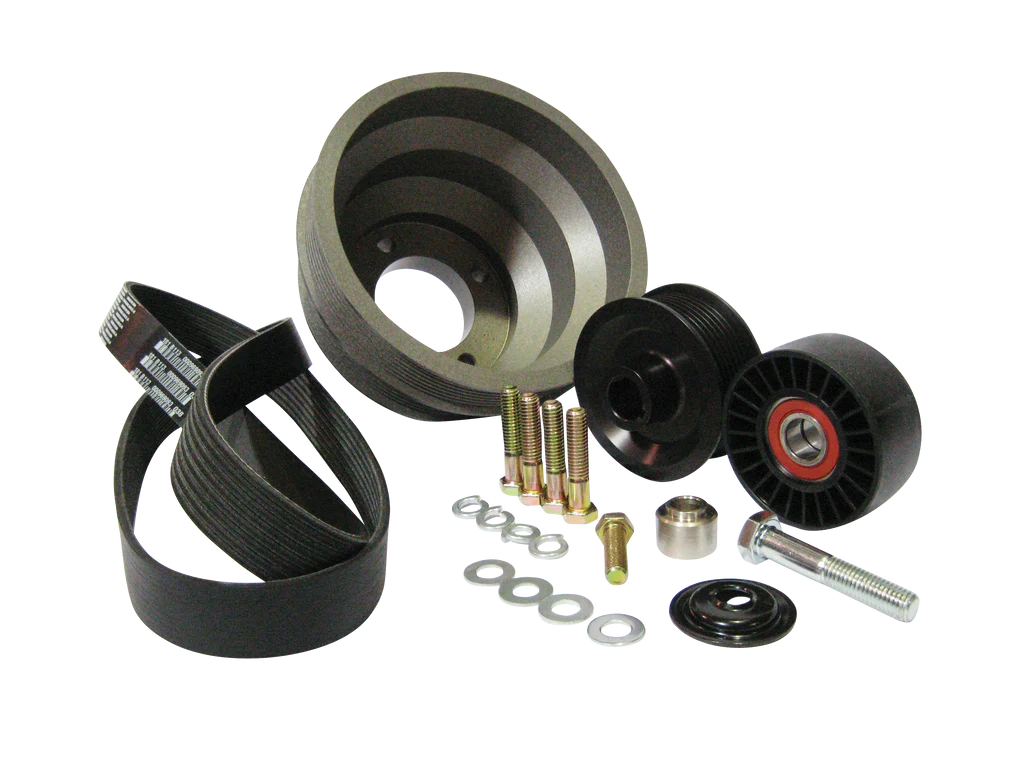 Vortech Superchargers - Vortech 1986-1993 Ford Mustang 5.0L 8 Rib Pulley Package With 6.87" Crank Diameter & 3.33" S/C Pulley - Non-Underdrive - Image 1