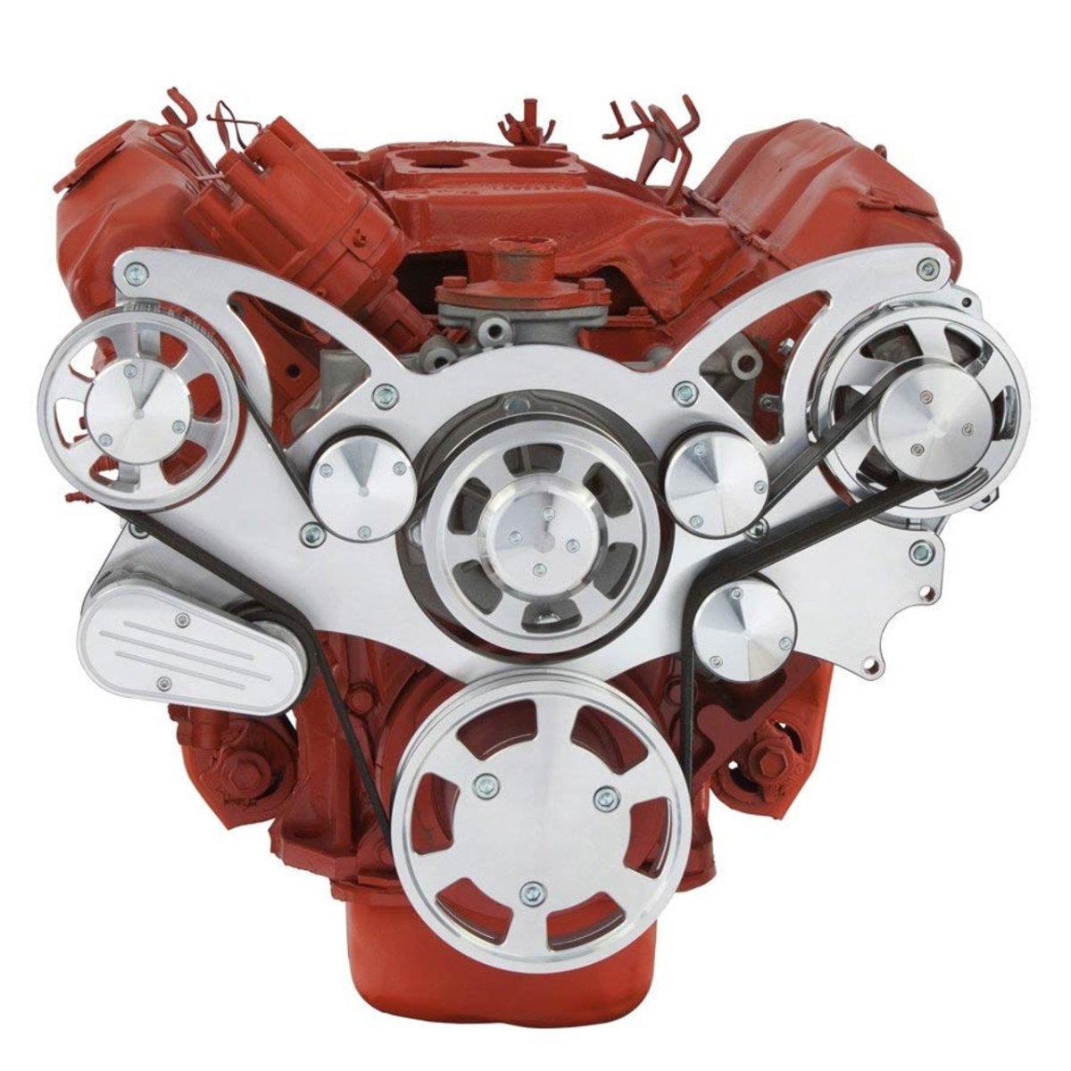 CVF Racing - CVF 426 Hemi Serpentine System with Alternator Only For High Flow Water Pump - Polished (All Inclusive) - Image 1