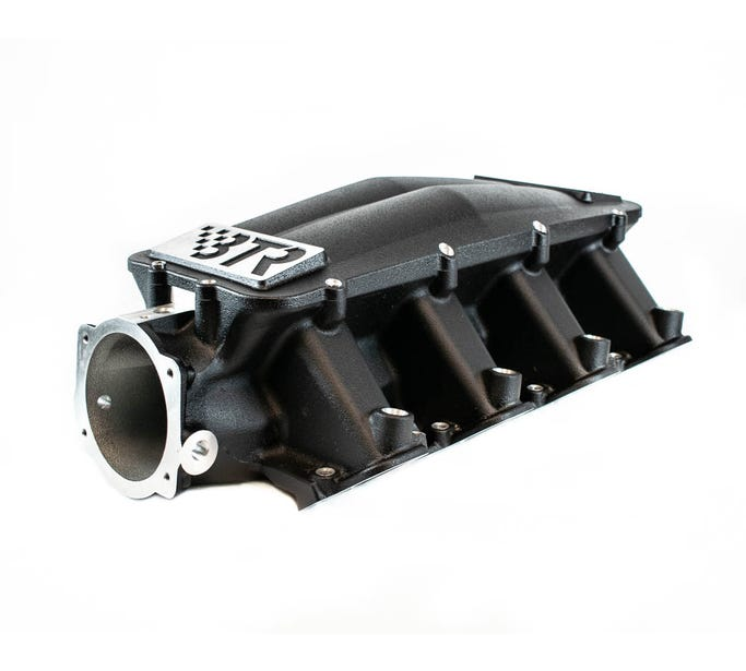 Brian Tooley Racing - BTR LS Equalizer 3 Cast Aluminum Intake Manifolds for GM Rectangle Port Heads - Black Finish - Image 1