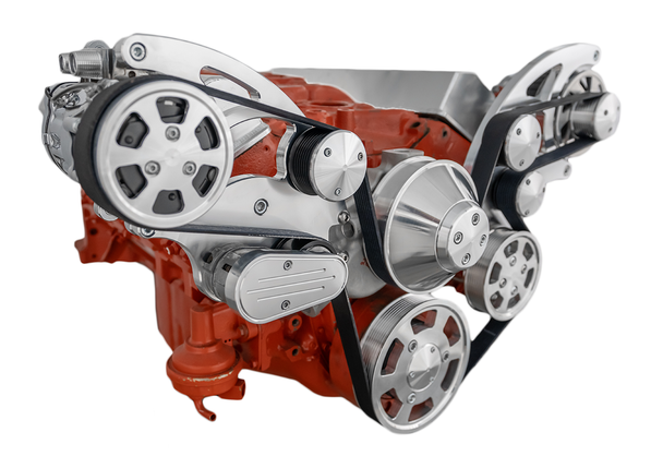 CVF Racing - CVF Chevy Small Block Wide Mount Serpentine System with AC, Power Steering & Alternator (All Inclusive) - Polished - Image 1