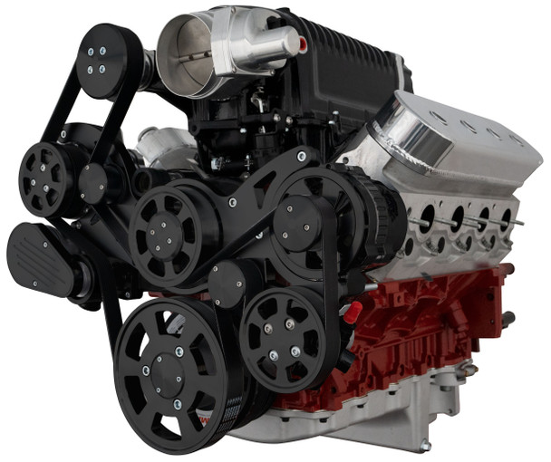 CVF Racing - CVF Wraptor LS FEAD System For Whipple 2.3L or 2.9L With Alternator AC and Power Steering - Black - Image 1