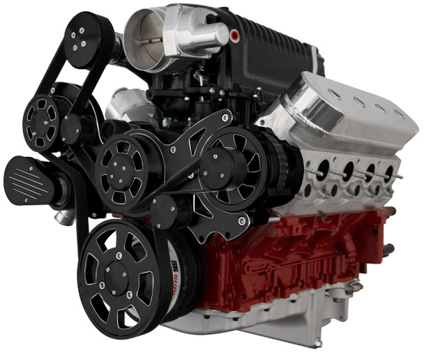 CVF Racing - CVF Wraptor LS FEAD System For Whipple 2.3L or 2.9L With Alternator & AC - Black Diamond Finish - Image 1