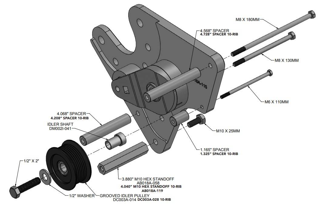 ATI/Procharger - ProCharger 2018-23 Mustang GT/Bullitt/Mach 1 Stage II Supercharger Mounting Bracket - Image 1