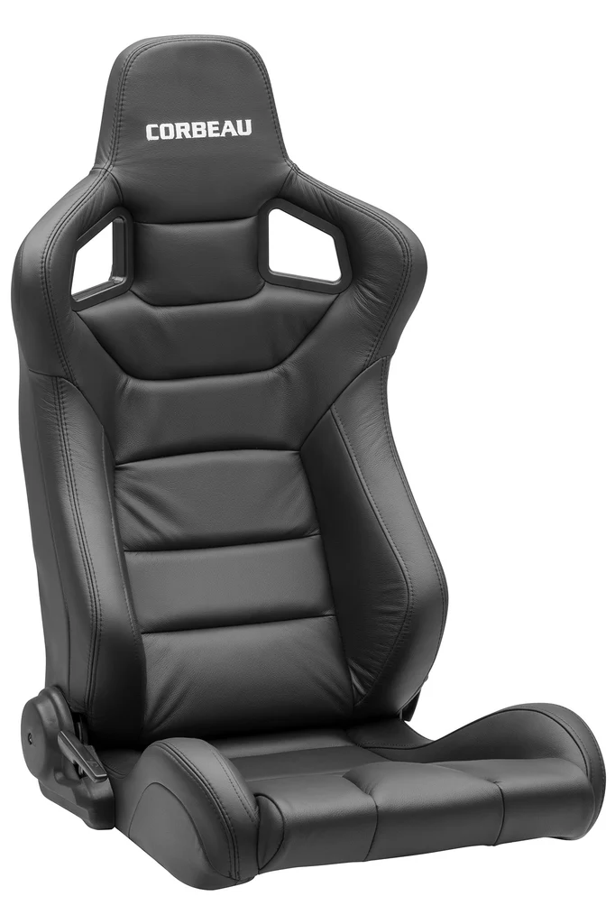 Corbeau-Blem - Blemished Corbeau RRS Black Leather Reclining Driver Side Racing Seat - Single - Image 1