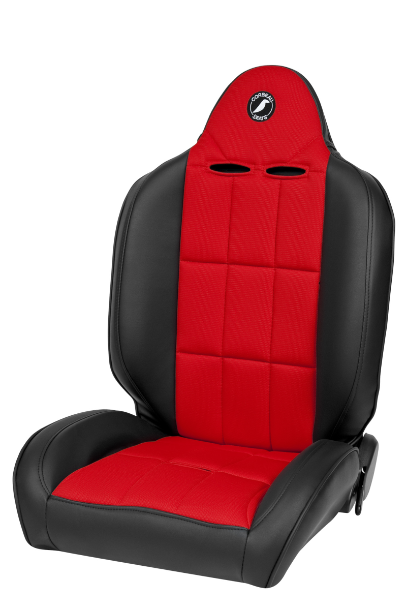 Corbeau-Blem - Blemished Corbeau Baja RS Black Vinyl/Red Cloth Reclining Racing Seat - Pair - Image 1