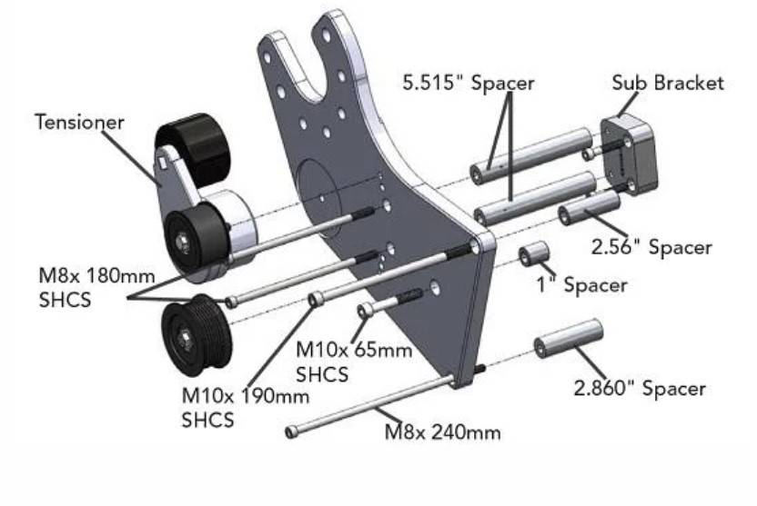 ATI/Procharger - ProCharger 2014-18 GM Truck 10 Rib Stage 2 Supercharger Mounting Bracket - Image 1