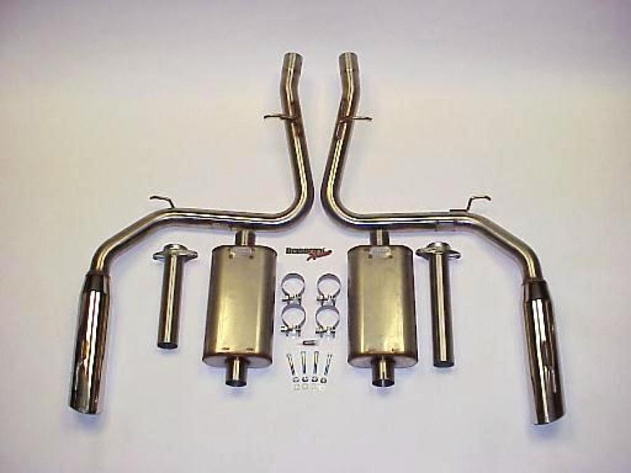 Bassani - Bassani 2003-2004 Ford Mustang Cobra 4.6L 4V 2-1/2" Cat Back With Stainless Steel Dual Tips - Manual - Image 1