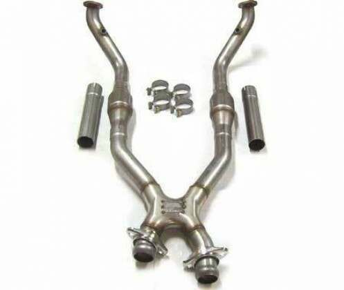 Bassani - Bassani 1996-1998 Ford Mustang GT 4.6L 2V 2-1/2" X-Pipe with Connection Pipes - Image 1