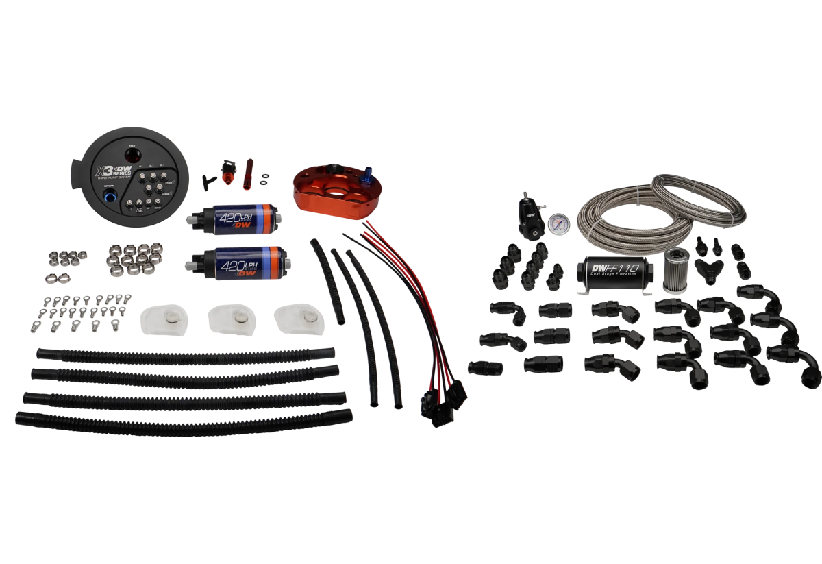 DeatschWerks - DeatschWerks 20+ Toyota GR Supra MK5 / 21+ BMW M3/M4 X3 Series Dual Fuel Pump Module w/ PTFE Return Plumbing Kit - Fuel Pumps Included - Image 1