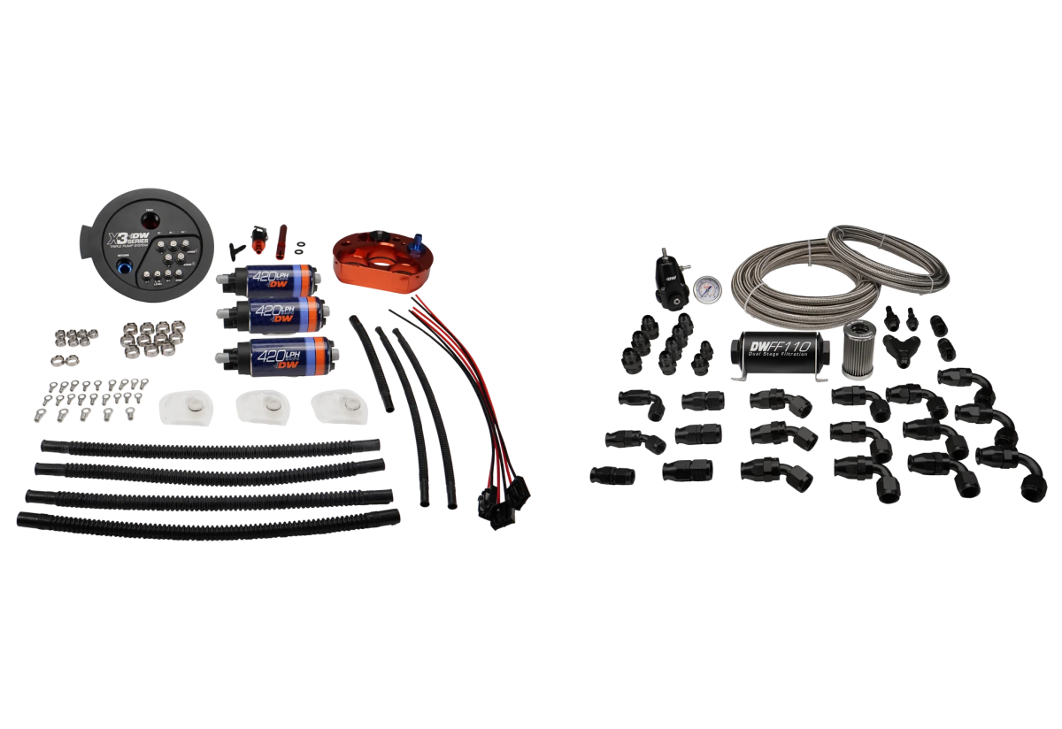 DeatschWerks - DeatschWerks 20+ Toyota GR Supra MK5 / 21+ BMW M3/M4 X3 Series Tripple Fuel Pump Module w/ PTFE Plumbing Kit - Fuel Pumps Included - Image 1