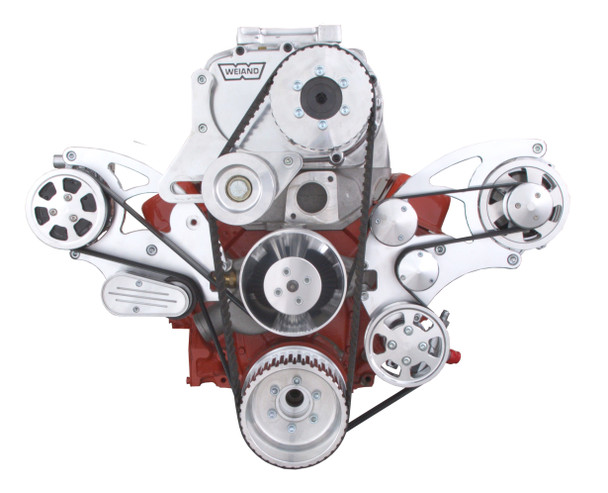 CVF Racing - CVF Wraptor SBC FEAD System For Weiand Roots Blowers With Alternator - Polished - Image 1