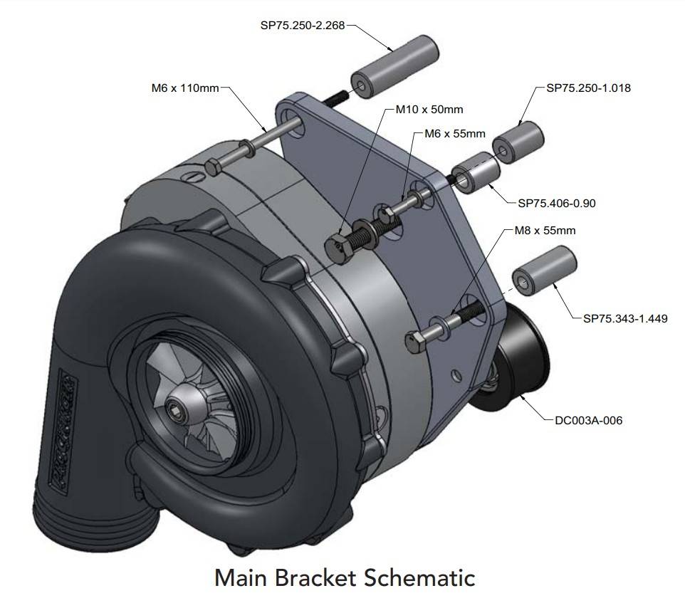 ATI/ProCharger Parts - ProCharger 2016-21 Chevy Camaro V6 Supercharger Mounting Bracket - Image 1