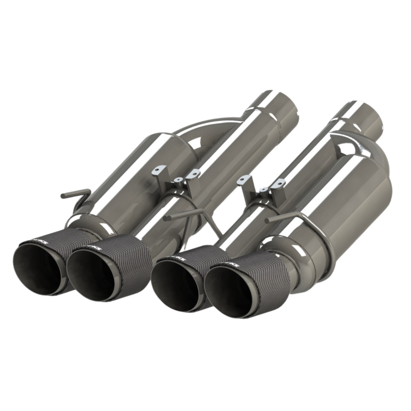 Kooks Headers - Kooks 06-13 Chevy Corvette C6 Z06/ZR1 Valved Shogun 3" Axle-Back Exhaust w/ Carbon Fiber Quad Tips - Image 1