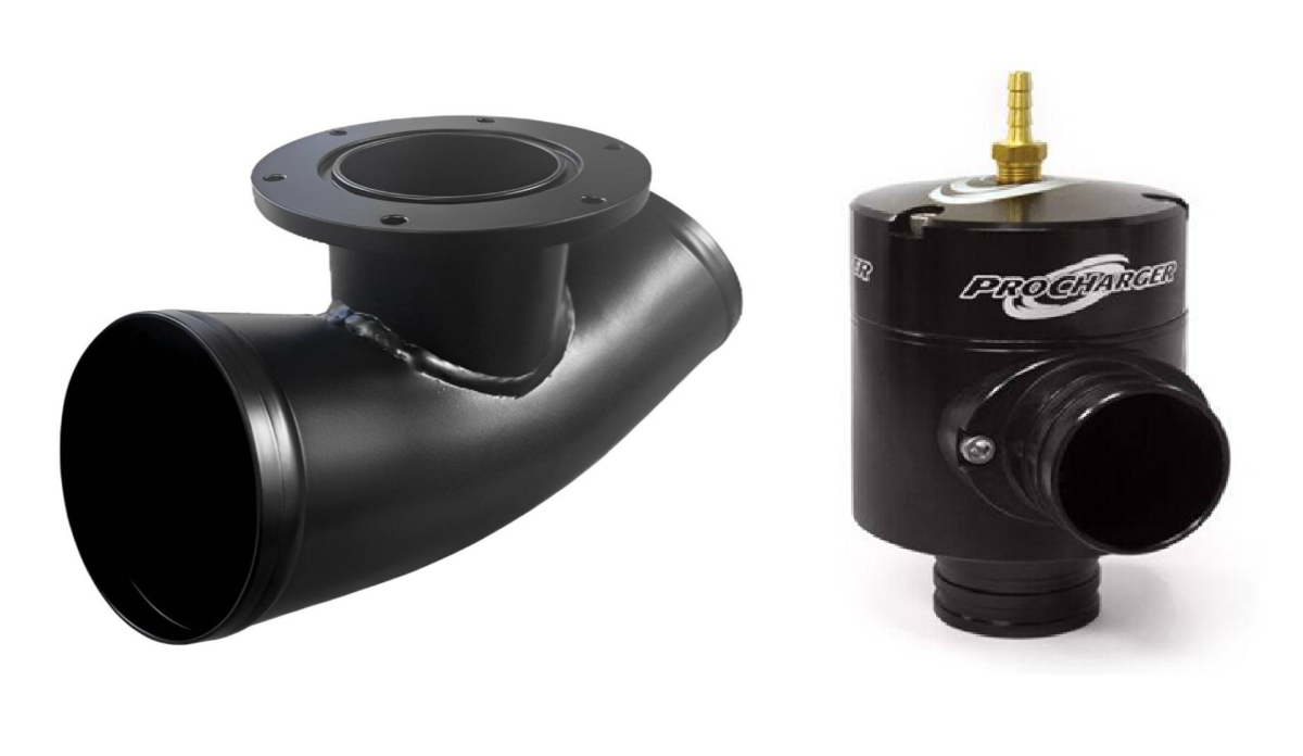 ATI/ProCharger Parts - ProCharger 3" Curved Air Tube w/ Enclosed Bullet Valve - Image 1