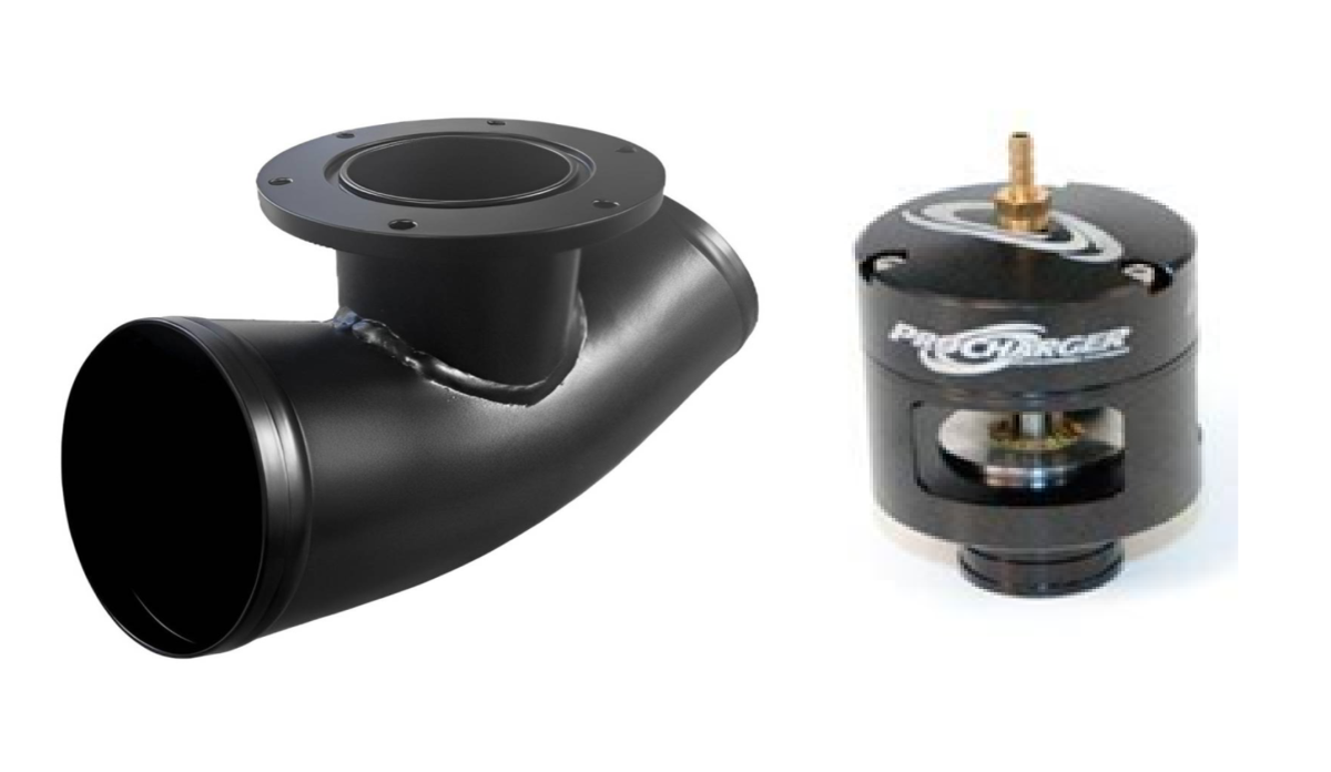 ATI/ProCharger Parts - ProCharger 3" Curved Air Tube w/ Open Bullet Valve - Image 1