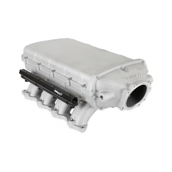 Holley - Holley Ultra Lo-Ram Coyote/Voodoo/Predator Intake Manifold w/ High Flow Fuel Rails - Natural (Round Inlet) - Image 1