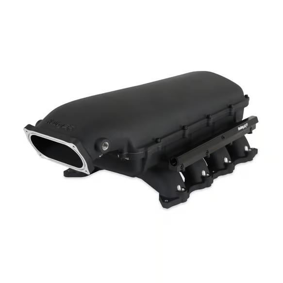 Holley - Holley Hi-Ram Coyote/Voodoo/Predator Intake Manifold w/ High Flow Fuel Rails - Black (For 07-14 GT500 Oval Style Throttle Body) - Image 1