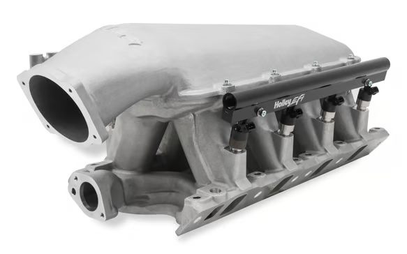 Holley - Holley Hi-Ram 351W SBF 105MM Intake Manifold w/ High Flow Fuel Rails - Satin (9.5 Deck) - Image 1