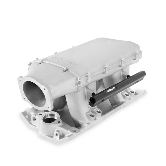 Holley - Holley Hi-Ram SBC 95MM Front-Feed Intake Manifold w/ High Flow Fuel Rails - Satin - Image 1