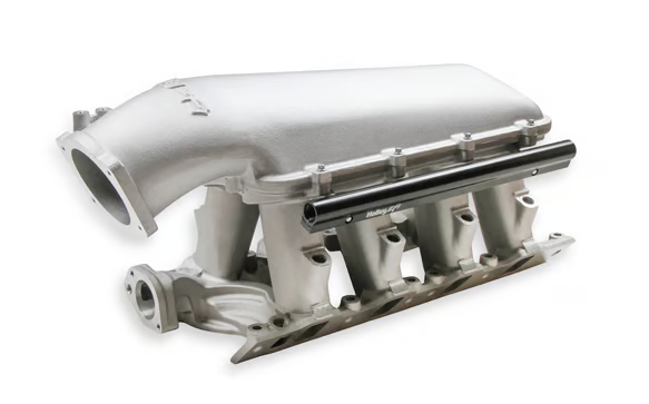 Holley - Holley Hi-Ram SBF 95MM Intake Manifold w/ High Flow Fuel Rails - Satin (8.2 Deck) - Image 1