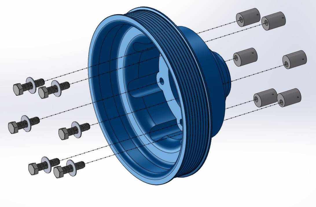 ATI/ProCharger Parts - Procharger 2016+ Camaro SS 7.65" 8 Rib Crank Pulley Bag (OEM Balancer) - Image 1