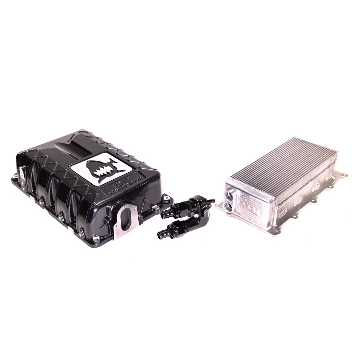 VMP Performance  - VMP Performance 20+ Ford Mustang GT500 / 23+ Ford F-150 Raptor R 5.2L Supercharger Lid w/ Street Intercooler Upgrade Kit - Black - Image 1