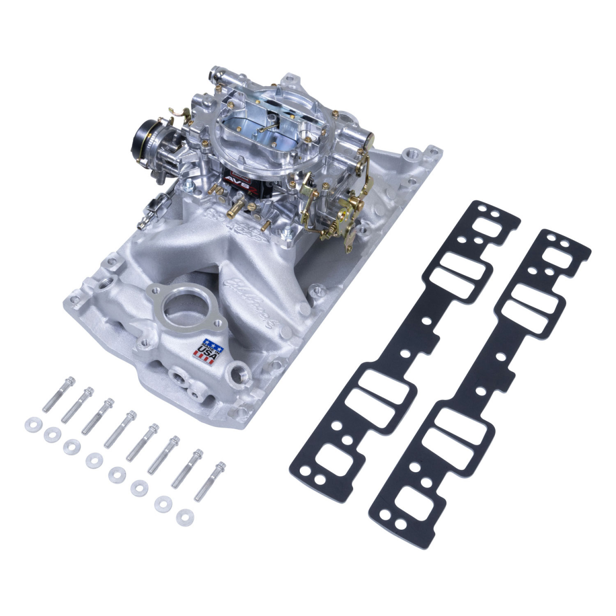 Edelbrock - Edelbrock Performer RPM SBC Intake Manifold w/ 800 CFM AVS2 Carburetor - Electric Choke - Image 1