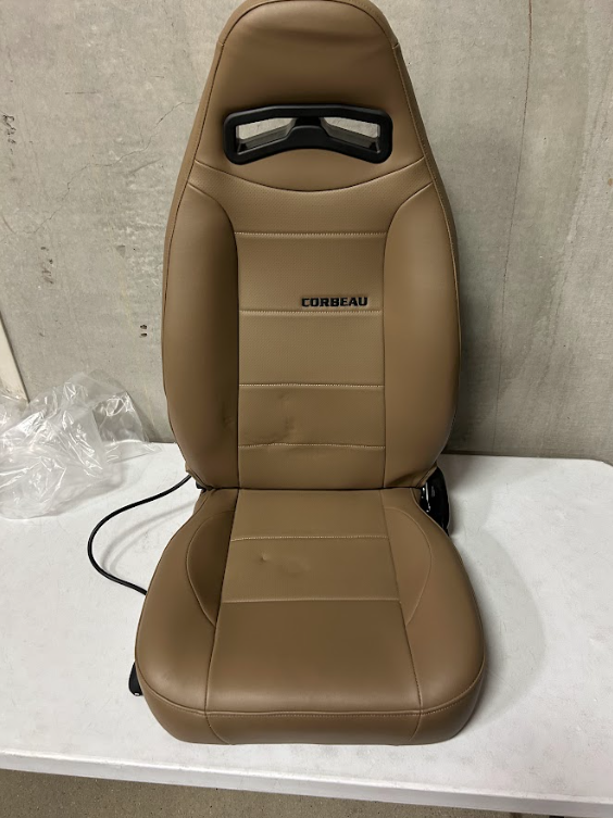 Corbeau-Blem - Blemished Corbeau Moab Tan Vinyl Reclining Driver Side Racing Seat w/ Seat Heater & Lumbar Support - Single - Image 1