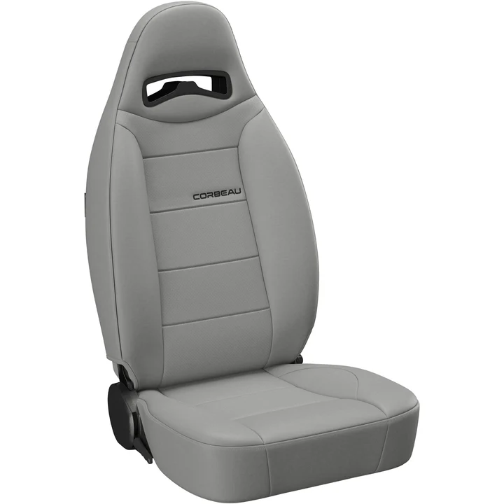 Corbeau-Blem - Blemished Corbeau Moab Grey Vinyl Reclining Back Racing Seats - Pair - Image 1