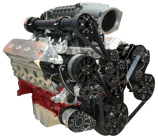 CVF Racing - CVF Wraptor LS 10-Rib FEAD System For Magnuson TVS2650 With Alternator AC and Power Steering - Black Diamond (Jackshaft) - Image 1
