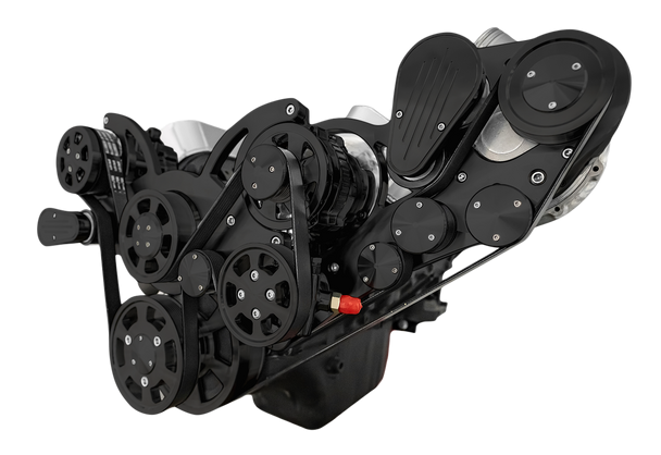 CVF Racing - CVF Wraptor 10-Rib FEAD System For ProCharged BBC With AC, Power Steering & Alternator - Black - Image 1