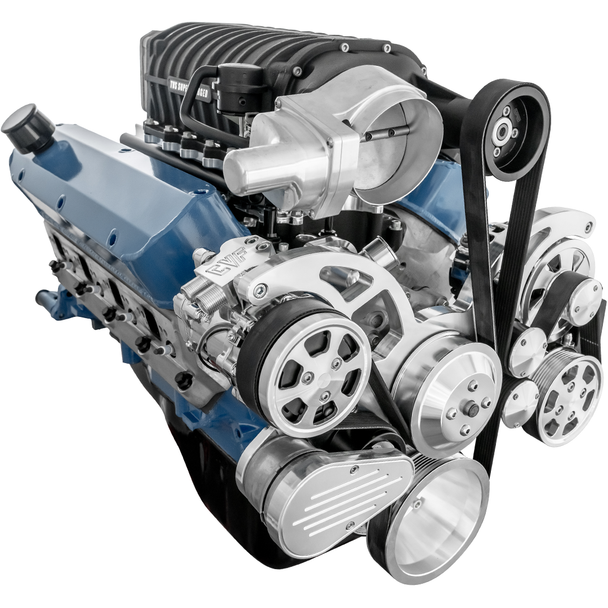 CVF Racing - CVF Wraptor SBF 8-Rib FEAD System For Harrop TVS2650 Superchargers with AC, Power Steering and Alternator - Polished - Image 1