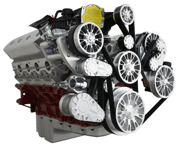 CVF Racing - CVF Reaper LS 10-Rib FEAD System For Harrop TVS2300/TVS2650 Superchargers with AC, Power Steering and Alternator - Polished - Image 1