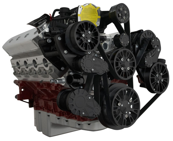 CVF Racing - CVF Reaper LS 10-Rib FEAD System For Harrop TVS2300/TVS2650 Superchargers with AC, Power Steering and Alternator - Black - Image 1